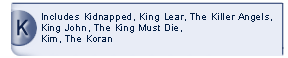 King Lear, Kidnapped, King John